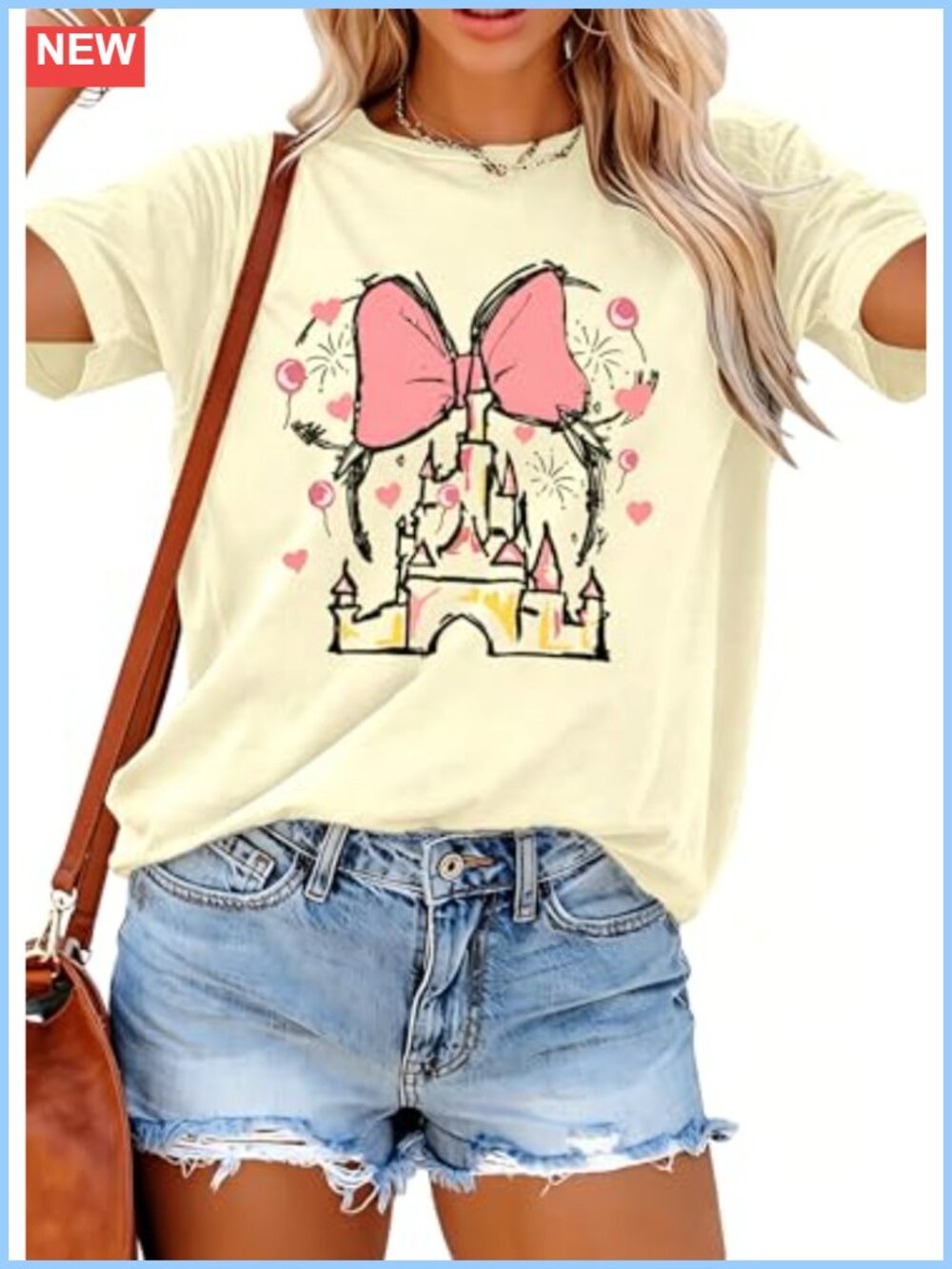 Women's Magic Kingdom Castle Graphic T-Shirt Crewneck Short Sleeve Summer Tee
